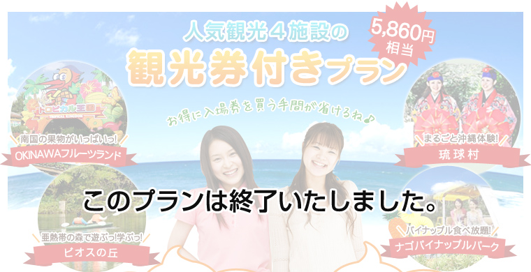 人気観光４施設の観光券付プラン