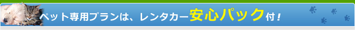 ペット専用プランには、レンタカー安心パック付！